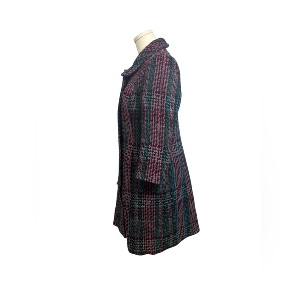 Plenty By Tracy Reese Anthropologie Plaid Peacoat Coat Size Small Midi Length - Picture 5 of 12
